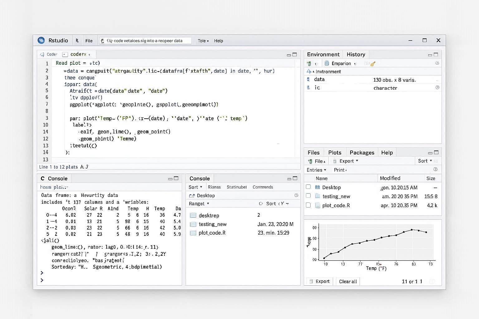 RStudio Interface Panels
